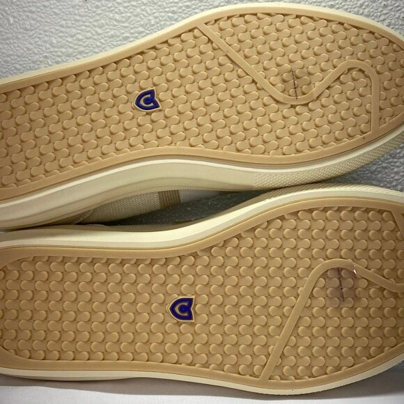 NEW ROTHY'S RS02 Knit Canvas Sneakers – Beige – Size 8.5 – Lace-Up Casual - Picture 6 of 7